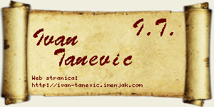 Ivan Tanević vizit kartica